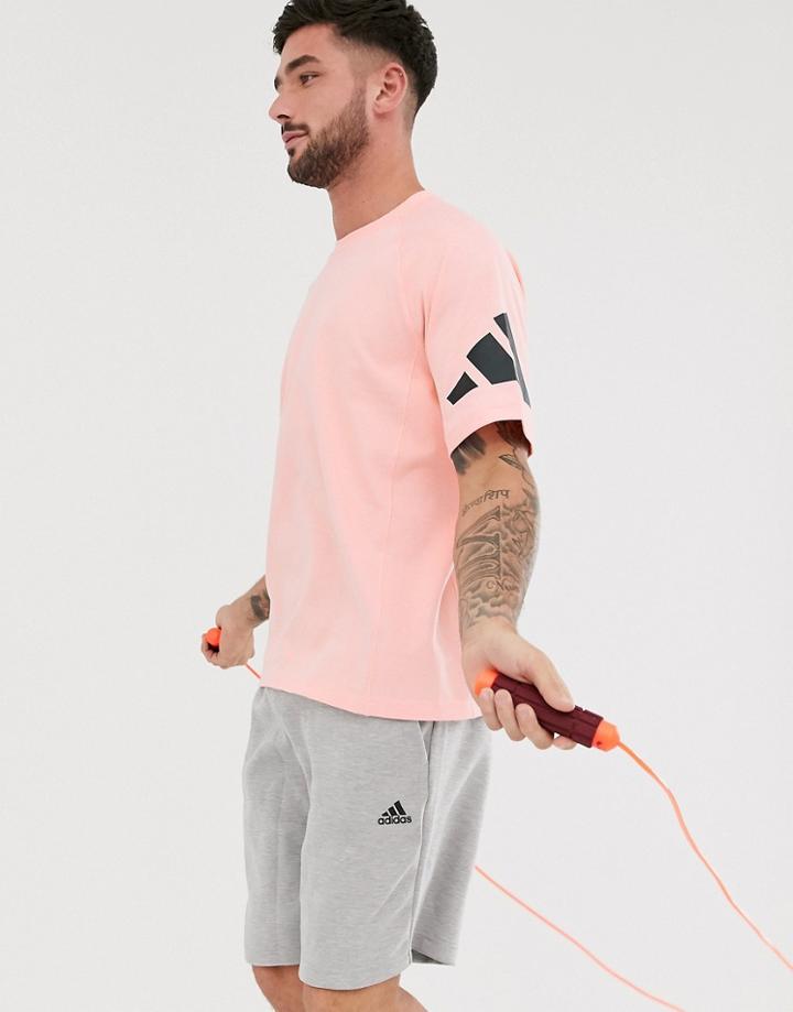 Adidas Performance 'the Pack' Heavy T-shirt In Pink - Pink
