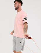 Adidas Performance 'the Pack' Heavy T-shirt In Pink - Pink
