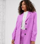 Asos Design Tall Oversized Dad Blazer In Lilac-purple