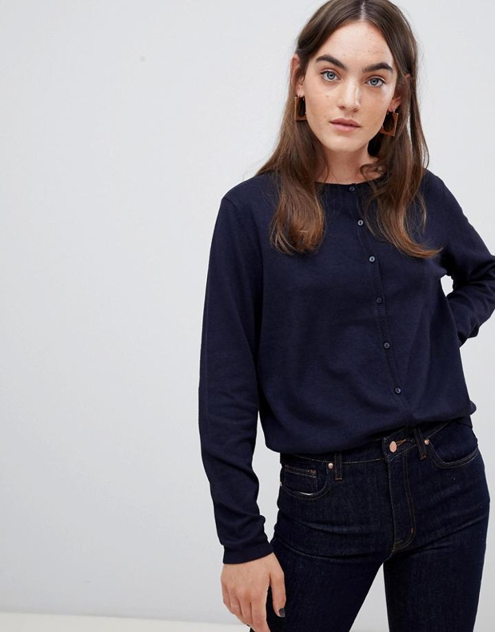 B.young Round Neck Cardigan - Navy