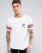 Brooklyn Supply Co Embroidery Palm College Sleeve T-shirt - Cream