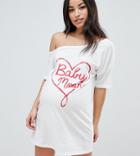Asos Design Maternity 'babymoon' Slouchy Jersey Beach Cover Up - Multi