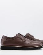 Truffle Collection Casual Lace Up Brogues In Brown