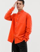 Collusion Oversized Washed Oxford Shirt - Orange