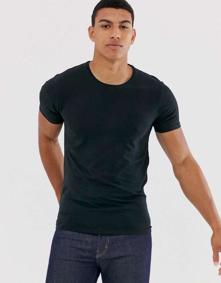 Selected Homme Muscle Fit Lounge T-shirt In Black - Black