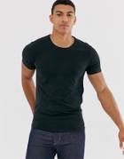 Selected Homme Muscle Fit Lounge T-shirt In Black - Black