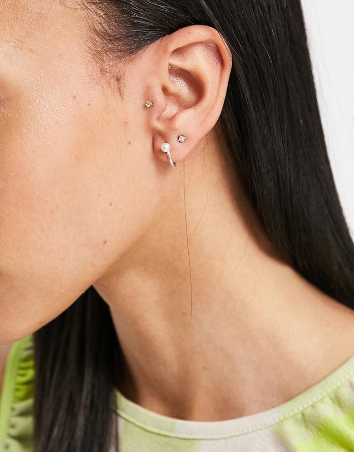 Kingsley Ryan Sterling Silver Pearl Hoop Earrings