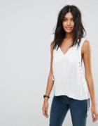 Asos Tank With Lace Up Sides - White