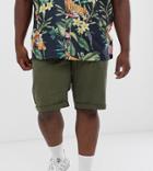 Jack & Jones Plus Size Chino Shorts In Khaki - Green