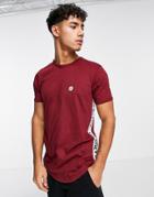 Le Breve Lounge Felix T-shirt In Burgundy - Part Of A Set-red