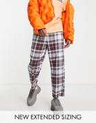 Asos Design Oversized Tapered Pants In Brushed Check-multi
