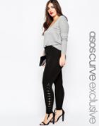 Asos Curve Legging With Lattice Detail - Black