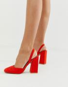 Asos Design Pivot Slingback High Heels-red