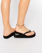 Pull & Bear Message Flip Flop - Black