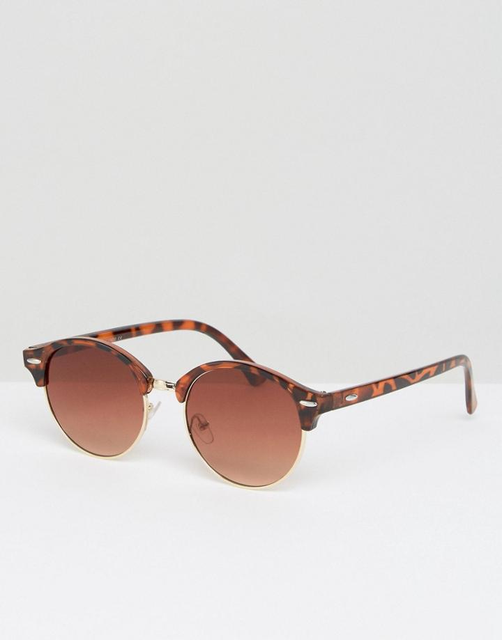 7x Round Sunglasses In Tort - Brown