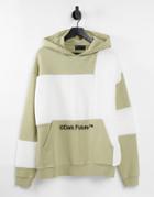Asos Dark Future Oversized Hoodie In Off White With Cut And Sew Teddy Fleece And Logo