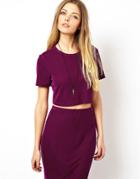 Asos Reclaimed Vintage '90s Velvet Polo Top - Pink