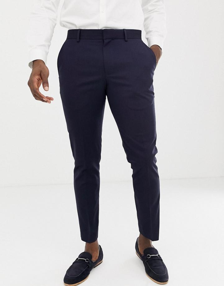 Burton Menswear Wedding Skinny Fit Suit Pants In Navy