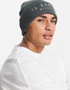 Il Sarto Embroidered Beanie In Gray-grey