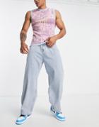 Vintage Supply Extra Baggy Jeans In Mid Wash-blue