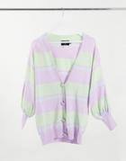 Heartbreak Oversized Cardigan Co-ord In Stripe-multi