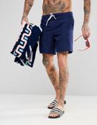 Asos Swim Shorts In Navy & Geo Print Towel Multipack - Multi