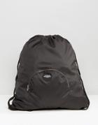 Cheap Monday Front Pocket Drawstring Backpack - Black