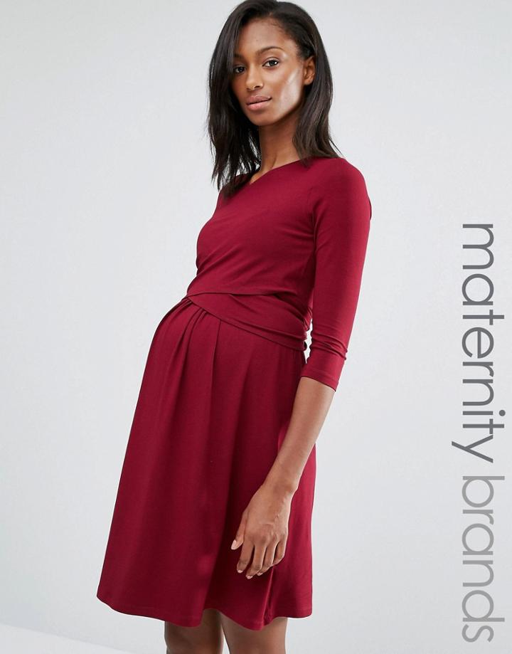 Isabella Oliver Wrap Front Mini Dress - Red