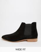 Kg By Kurt Geiger Wide Fit Suede Chelsea Boots - Black