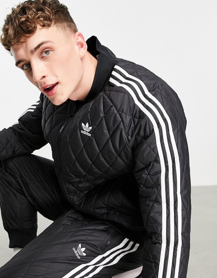 Adidas Originals Adicolor Quilted Track Top In Black