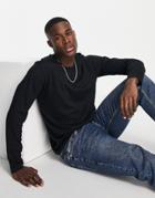 Brave Soul Long Sleeve Top In Black