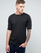 Jack & Jones Core Longline T-shirt With Drop Shoulder - Black