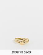 Serge Denimes Knot Ring In Gold Plated Sterling Silver
