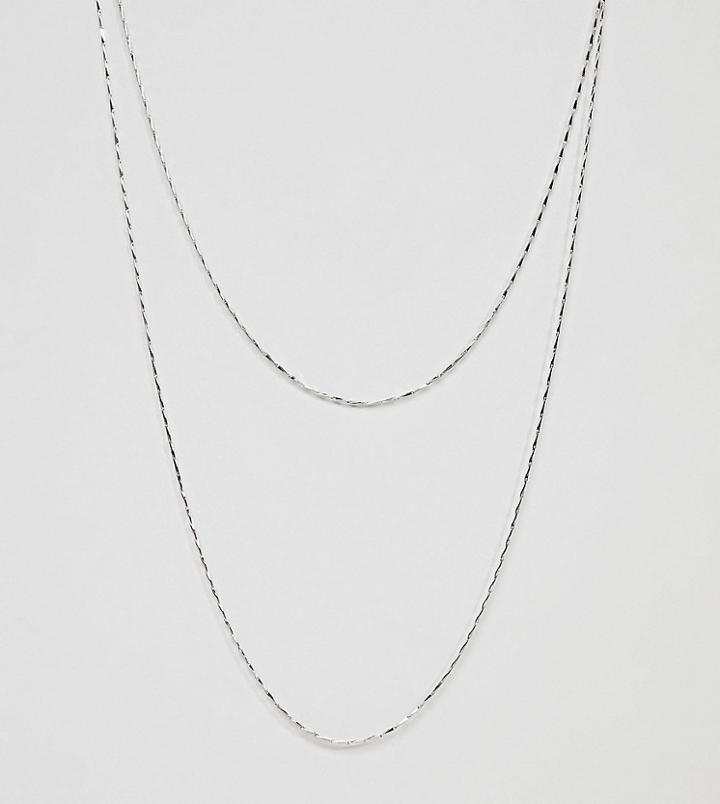 Designb Double Layer Chain Necklace In Silver Exclusive To Asos - Silver