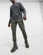 Asos Unrvlld Spply Tapered Cargo Pants In Khaki-green