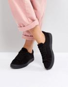 New Look All Over Color Lace Up Sneaker - Black