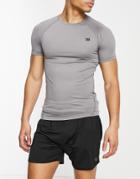 Threadbare Active Muscle Fit Training T-shirt In Light Gray