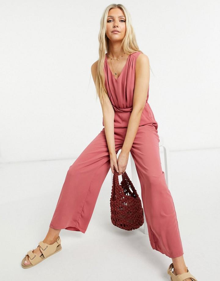 Gilli Pleat Detail Jumpsuit In Light Berry-pink