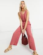 Gilli Pleat Detail Jumpsuit In Light Berry-pink