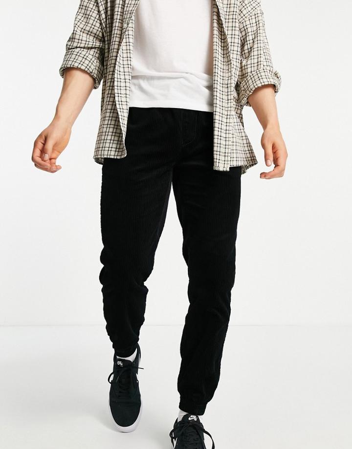 Topman Skinny Cord Sweat-style Pants In Black