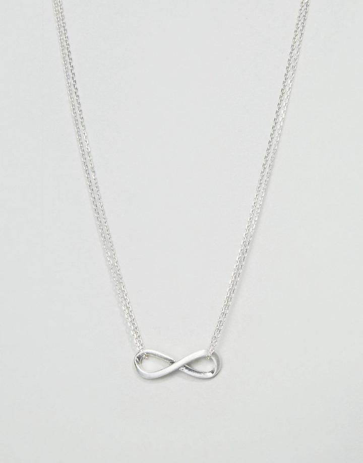 Pilgrim Silver Plated Infinity Necklace - Silver