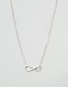 Pilgrim Silver Plated Infinity Necklace - Silver