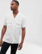 Boohooman Utility Shirt In White - White