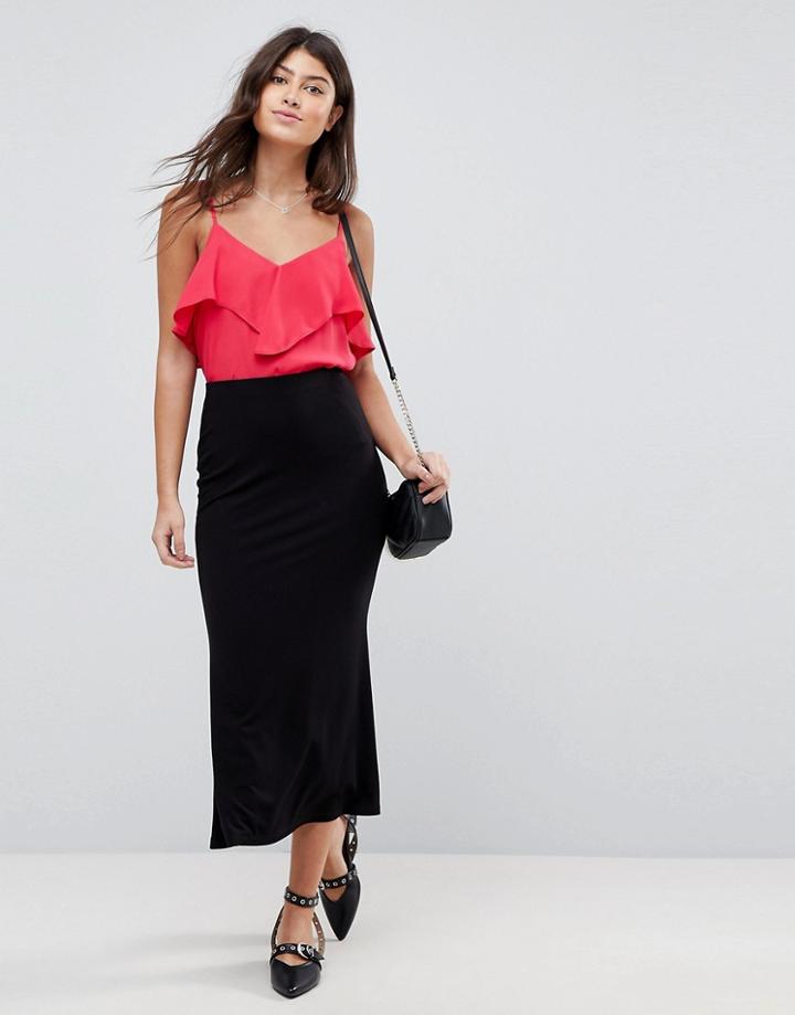 Asos Midaxi Kickflare Skirt - Black