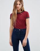 Brave Soul T-shirt With Contrast Trim - Red