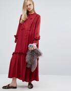 Sister Jane Maxi Dress With Frills - Red