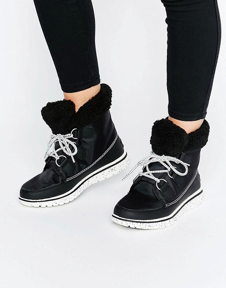 Sorel Cozy Carnival Lace Up Ankle Boots - Black