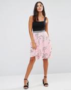 Wal G Pleated Floral Skirt - Pink
