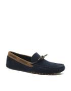 Asos Driving Shoes In Suede - Navy/tan