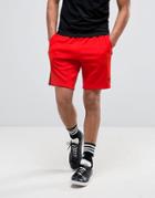 Adidas Originals Superstar Shorts In Red Bk0007 - Red